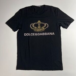 Dolce & Gabbana Crown Crest Mens Short Sleeve T-Shirt Made in Italy IT 48 Large